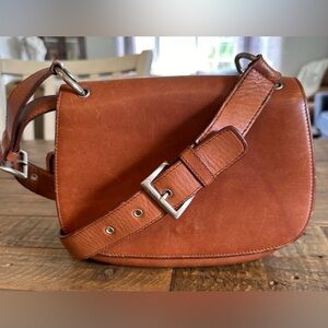 Enzo Angiolini Brown Leather Saddle Bag